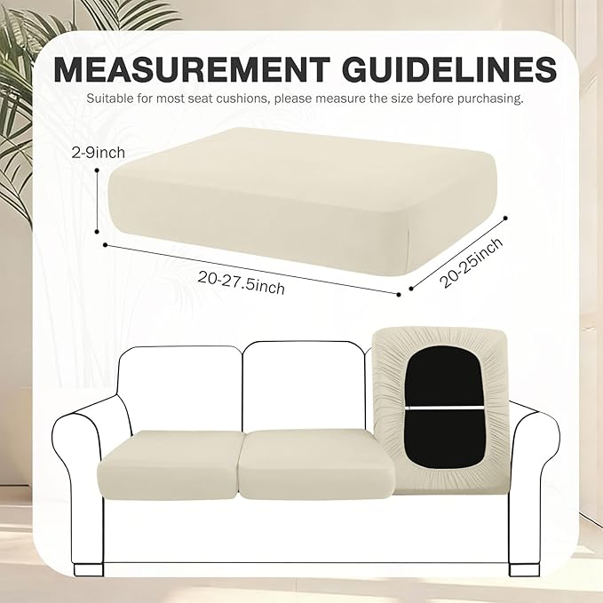 hyha 8Pcs Patio Cushion Covers, Stretch Outdoor Couch Cushion Covers Replacement - Image 2