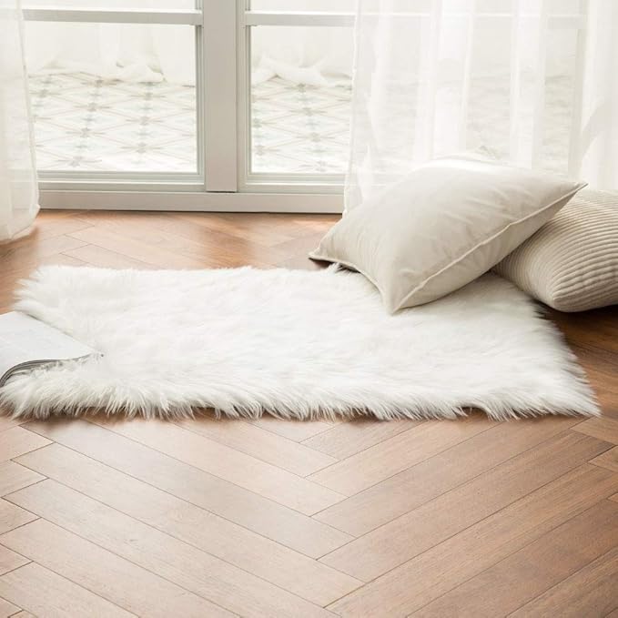 MIULEE Fluffy Rug Soft Shaggy Faux Fur Area Rug Luxury Plush Rectangle Carpet - Image 4