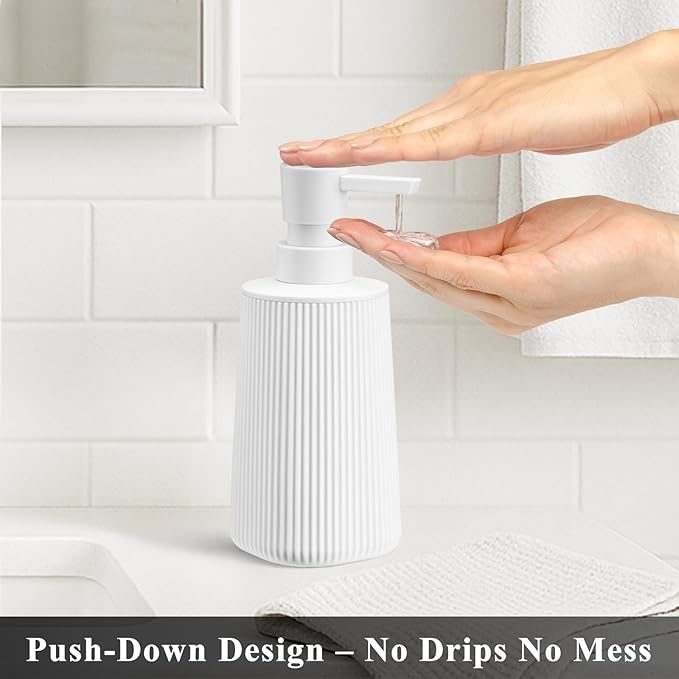 White Hand Soap Dispenser with No Rust Pump - Image 2