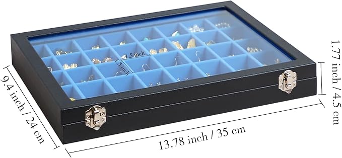 Stratalife Jewelry Organizer 40 Grid Blue Black Jewelry Tray - Image 2
