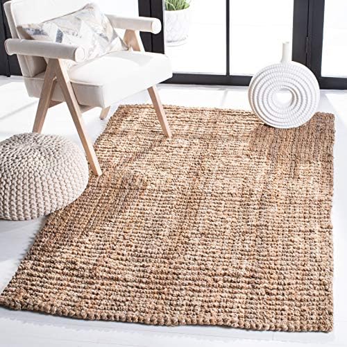 SAFAVIEH Natural Fiber Area Rug 5x8, Jute Knotted Natural NF447A