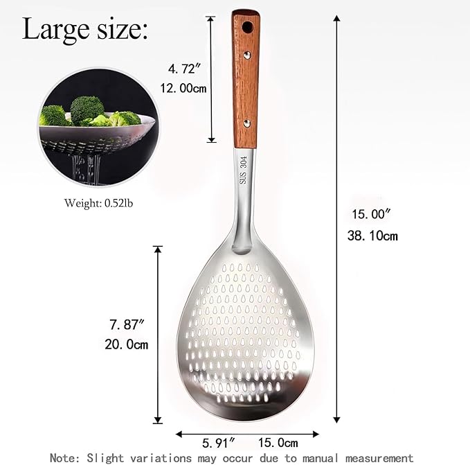 Stainless Steel Colander Strainer Pasta Food Noodle Grease Drain Fine Mesh - Image 2