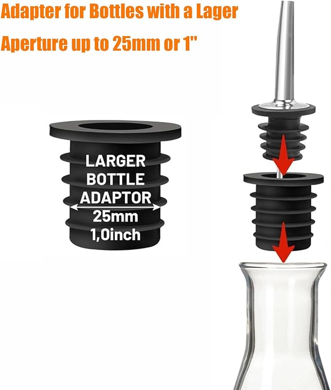 2PCS Stainless Steel Pourers, Speed Wine Bottle Pourer, Olive Oil and Vinegar - Image 3