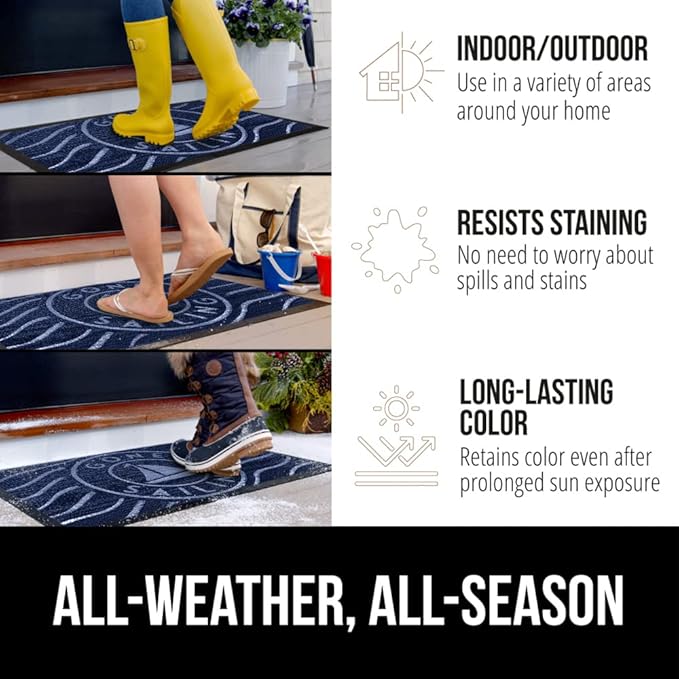 GORILLA GRIP 100% Waterproof All-Season WeatherMAX Doormat US Designed Natural - Image 3