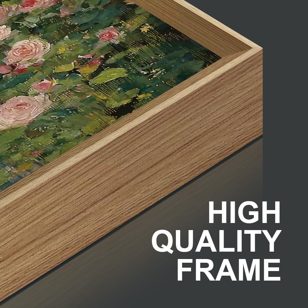 FWIEXA Monet Floral Framed Canvas Wall Art Set, Impressionist Botanical Garde...