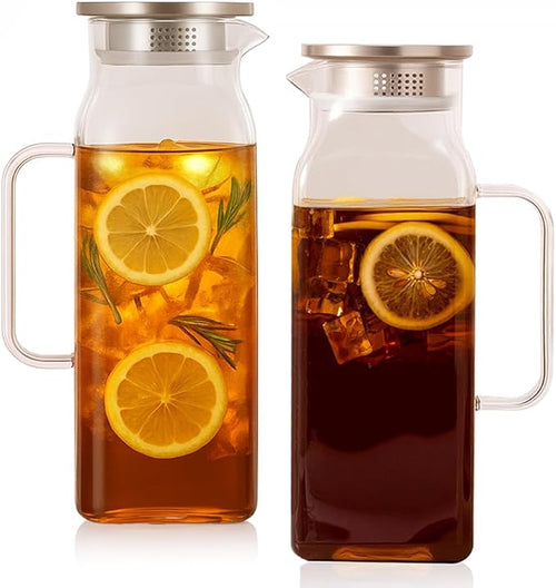 2 Pack Square Glass Water Pitcher by Vekonn