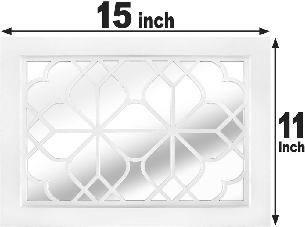 Wocred Set of 2 Rectangular Wall Mirror,White Color Entry Mirror for Bathroom...