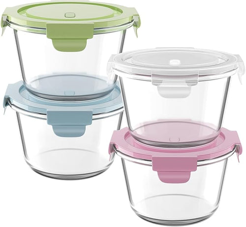 16oz Glass Meal Prep Containers, Airtight 2 Cup Glass Storage Containers - Image 2