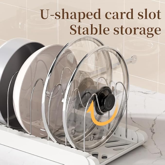 Expandable Pots and Pans Organizer Under Cabinet, 7 Stainless Steel Dividers - Image 9