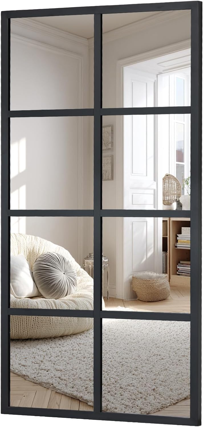 DUMOS Wall Mirror 16" x 32", Rectangle Window Pane Decorative Mirro...