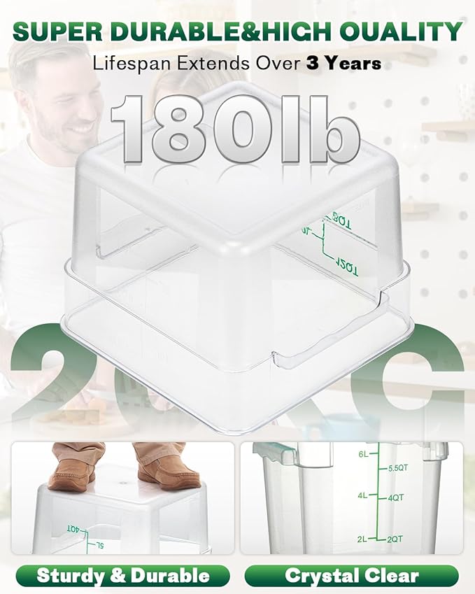 4L NSF Food Storage Containers: 4 PCS Commercial Clear Food Storage Containers - Image 7