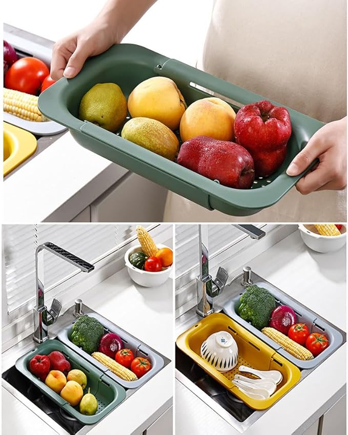 NIWWIN Collapsible Kitchen Colander Strainer, Expandable Over the Sink Colander - Image 5