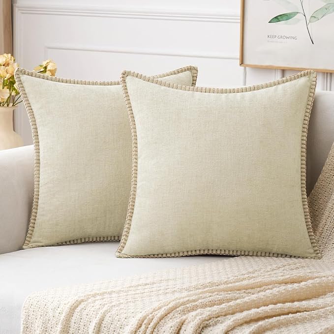 MIULEE Pack of 2 Christmas Pillow Covers 18x18 Inch Cream White Farmhouse by MIULEE