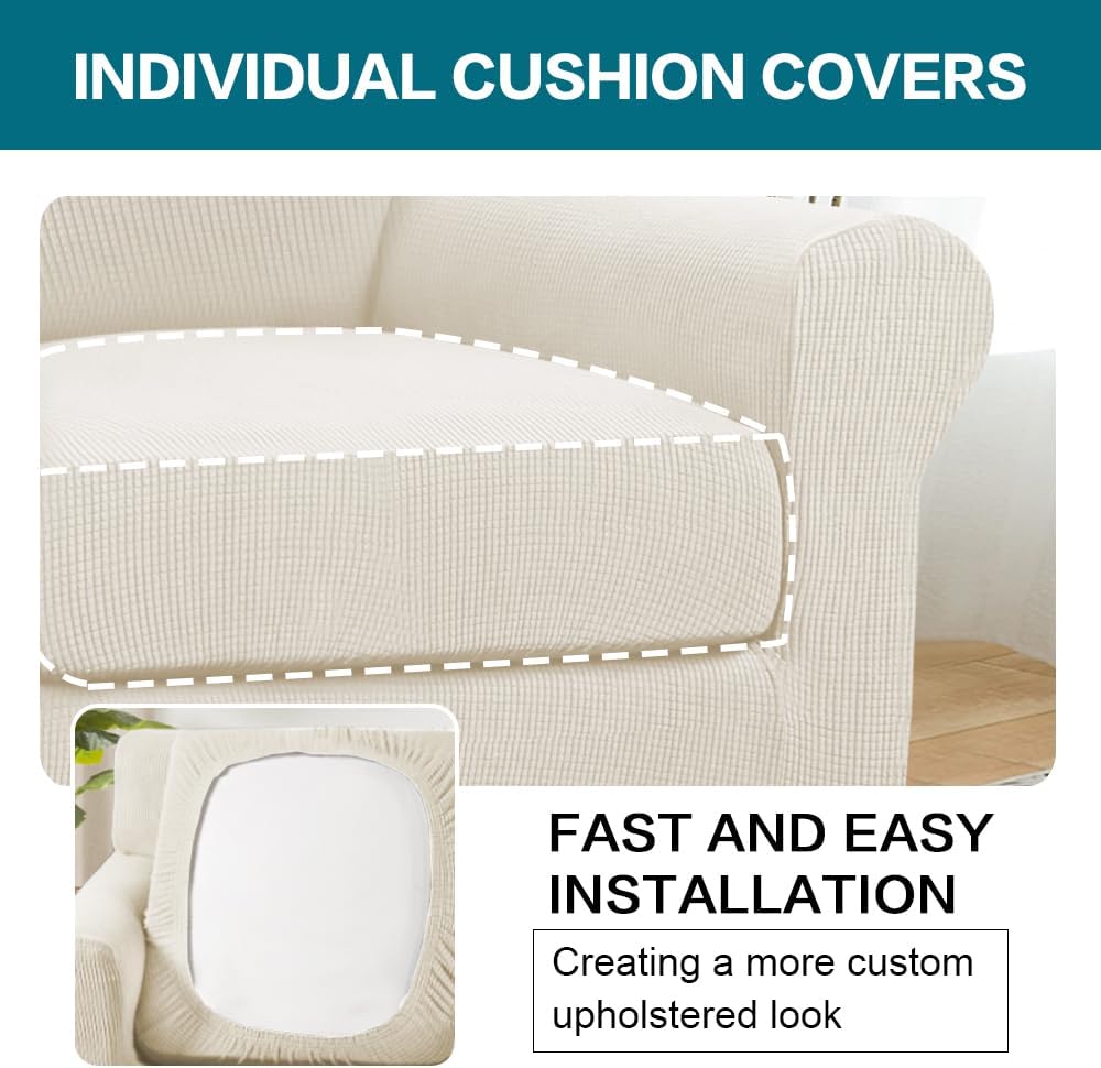 Turquoize 2 Piece Chair Covers Armchair Slipcovers for Living Room Armchair S...