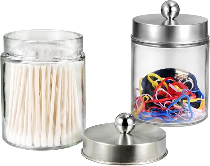 SheeChung 4-Pack Glass Qtip Holder Dispenser - Image 5