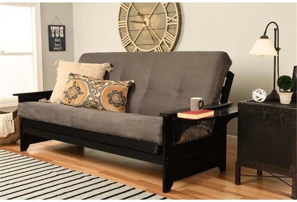 Kodiak Furniture Full-Size Suede Futon Mattress in Gray-Frame Not Included