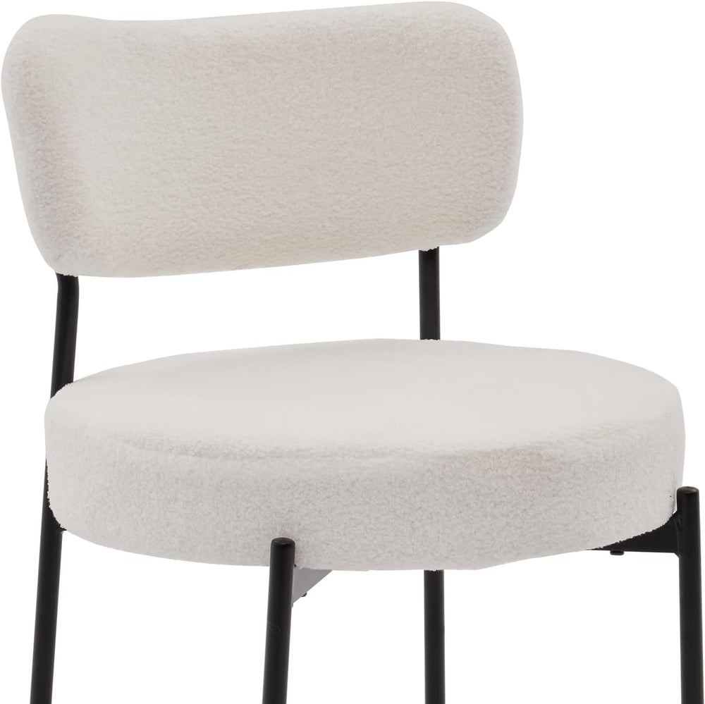 White Dining Chairs Set of 4, Modern Mid Century Kitchen Chairs with Upholste...