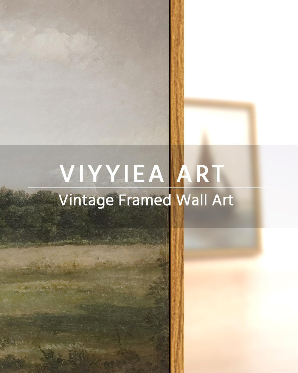 VIYYIEA Vintage Landscape Large Framed Wall Art, Nature Wilderness Scenery Pa...