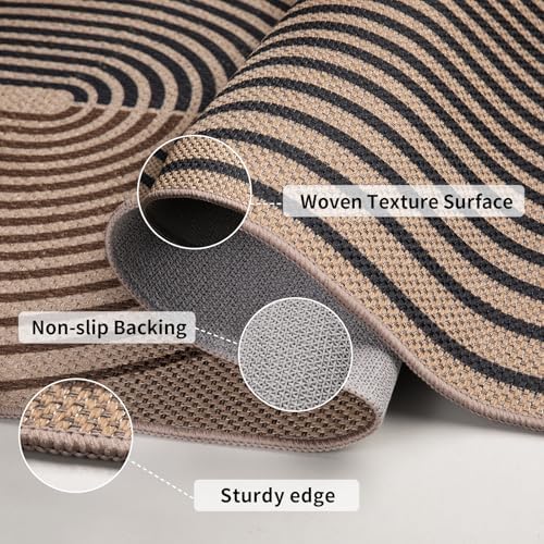 Tangsoo Easy Jute 3x5 Rug for Patio,Non-Slip Washable Indoor Outdoor Rug