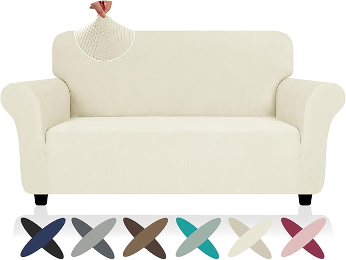 ZNSAYOTX Super Stretch Loveseat Covers, New Striped Love Seat Slipcover by ZNSAYOTX