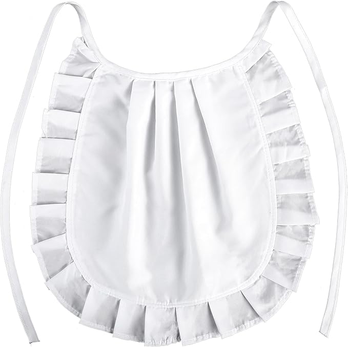 White Apron Cosplay, Waist Half Apron Puffy Tight Costume, Maid Aprons Kitchen by Unknown