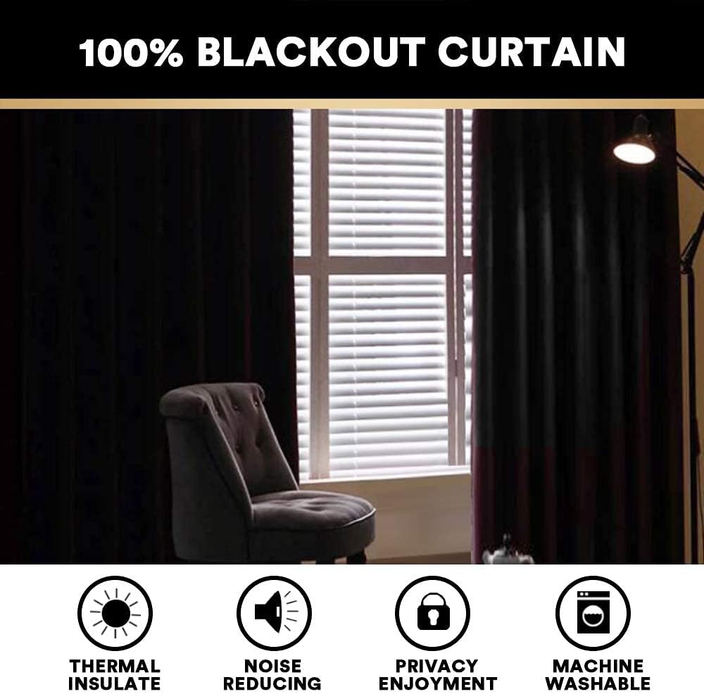 PrinceDeco Natural Linen Curtains 100% Blackout Linen Curtains for Bedroom Fu...
