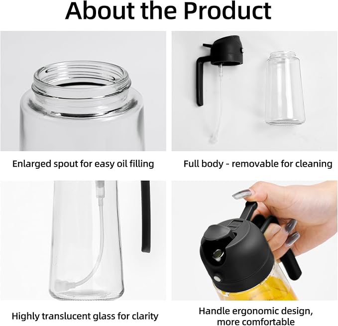 Aovdy 16oz/470ml Glass Olive Oil Sprayer - Image 5