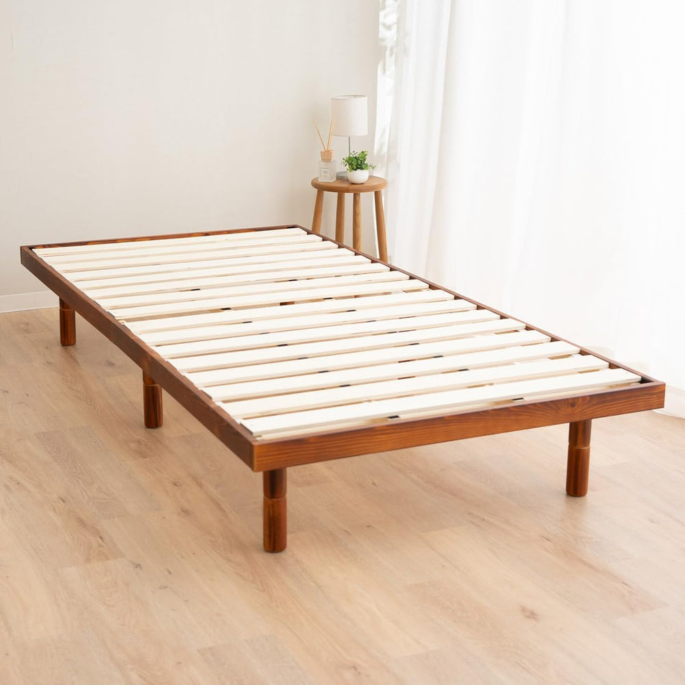 EMOOR Wood Slatted Low Bed Frame Fuji Twin for Japanese Futon Mattress (Retro...