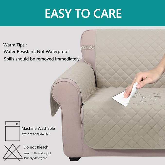 U-NICE HOME Loveseat Sofa Cover Reversible Couch Covers - Image 5