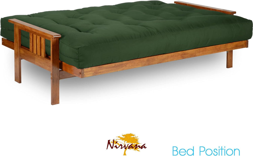 Nirvana Futons Stanford Futon Set - Full Size, Frame, 8" Mattress, Twill...