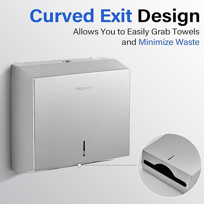 Commercial Paper Towel Dispenser Wall Mount, Stainless Steel C-Fold Multifold - Image 5