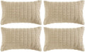 Fancy Homi 4 Packs Tan Decorative Throw Pillow Covers 12x20 Inch by Fancy+Homi