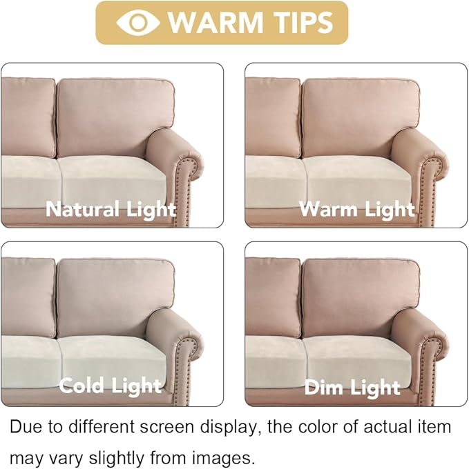 H.VERSAILTEX Velvet Stretch Couch Cushion Cover Plush Cushion Slipcover - Image 6
