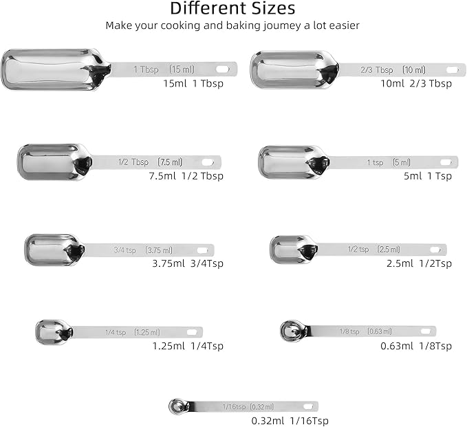 Measuring Cups and Spoons Set, Stainless Steel Measuring Cups Set, Dry 7 - Image 6