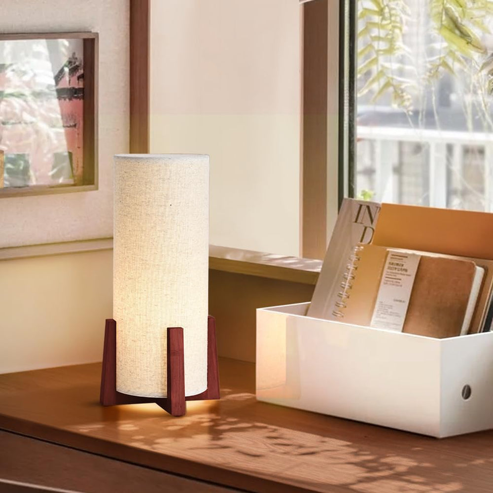 Modern Small Table Lamps, Nightstand Lamp with Linen Fabric Shade, 13.9"...