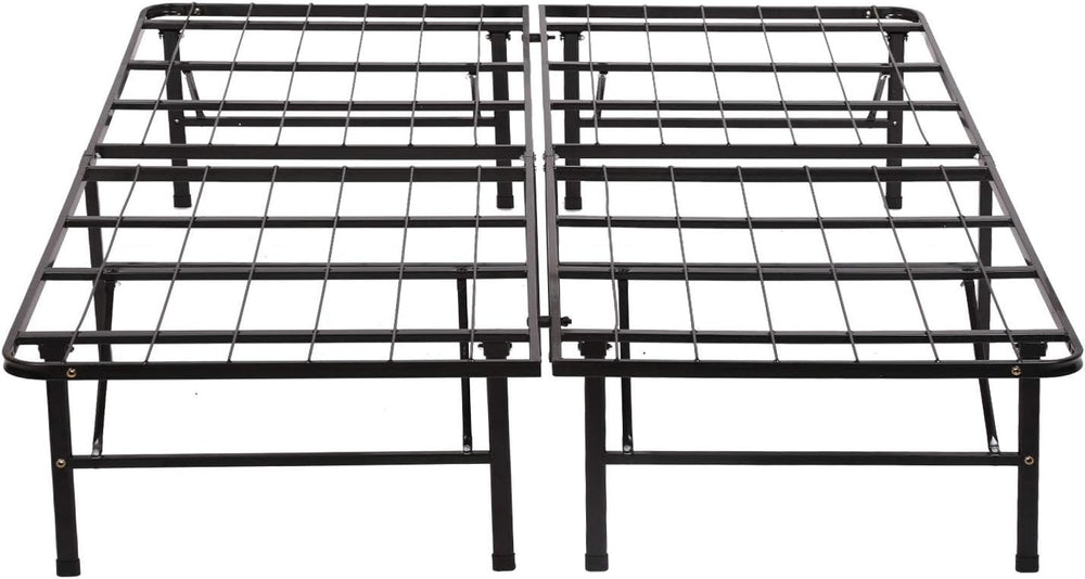 FDW | Foldable Full Size Bed Frame | Metal | Heavy Duty Steel Slats