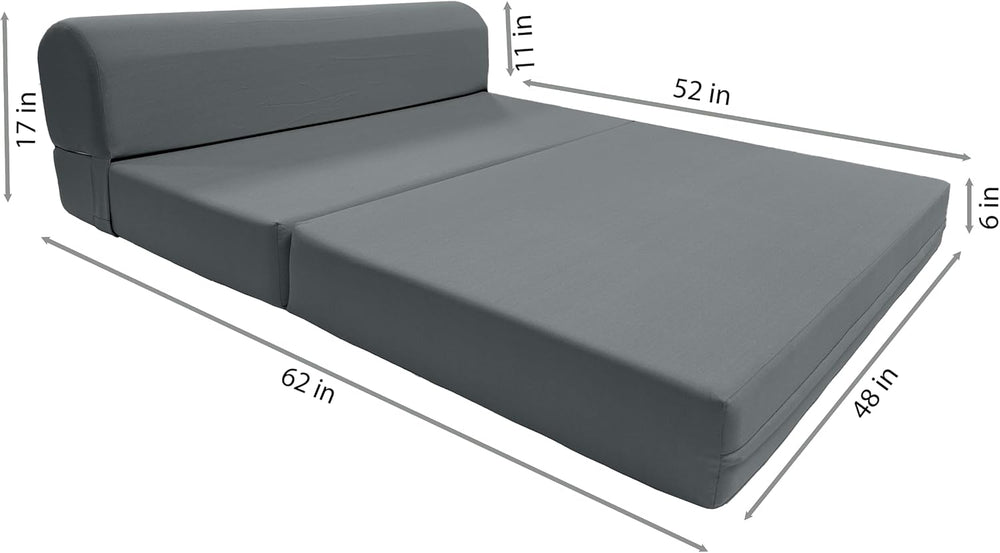 D&D Futon Furniture Gray Sleeper Chair Folding Beds, Convertible Studio S...