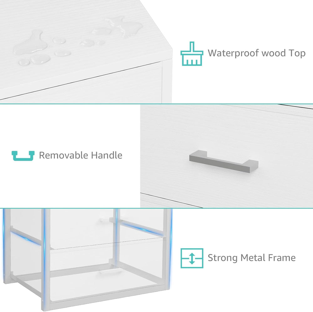 BOLUO Closet Drawers White 3 Drawer Dresser for Closet Organizers and Storage...
