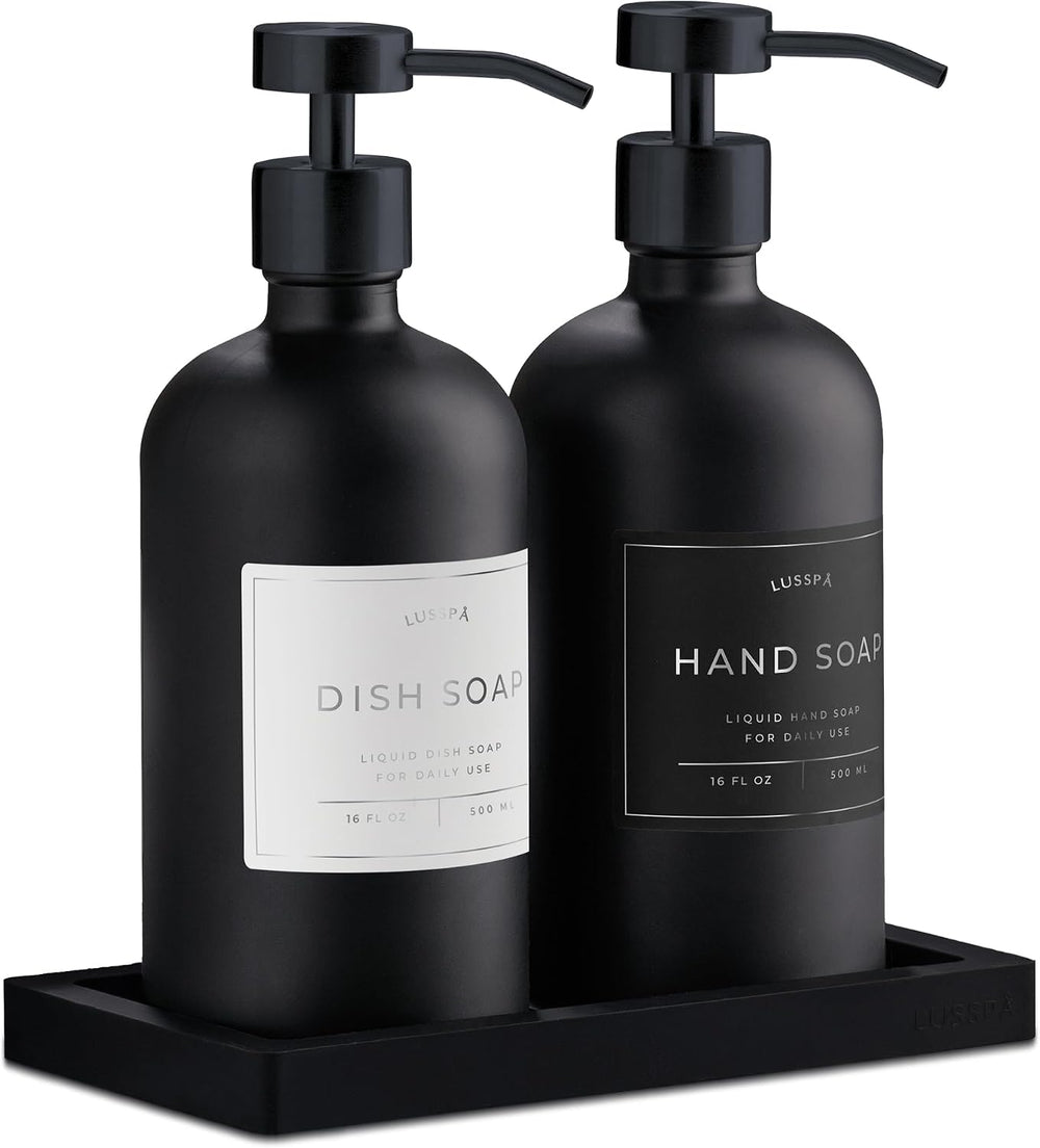 Glass Soap Dispenser Set of 2