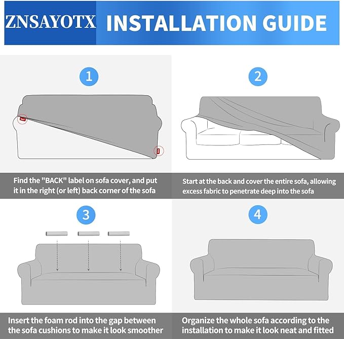 ZNSAYOTX 1 Piece Jacquard Couch Covers - Image 6