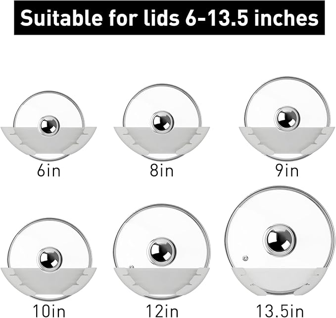Universal Pot Lid Organizer for Cabinet, Fits 6" to 13.5" - Image 5