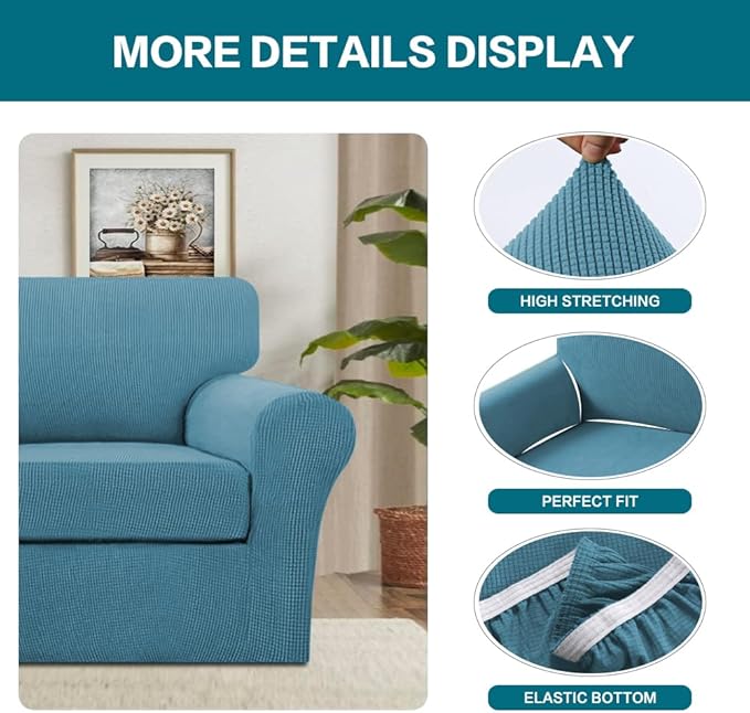 Turquoize 2 Piece Chair Covers Armchair Slipcovers - Image 4