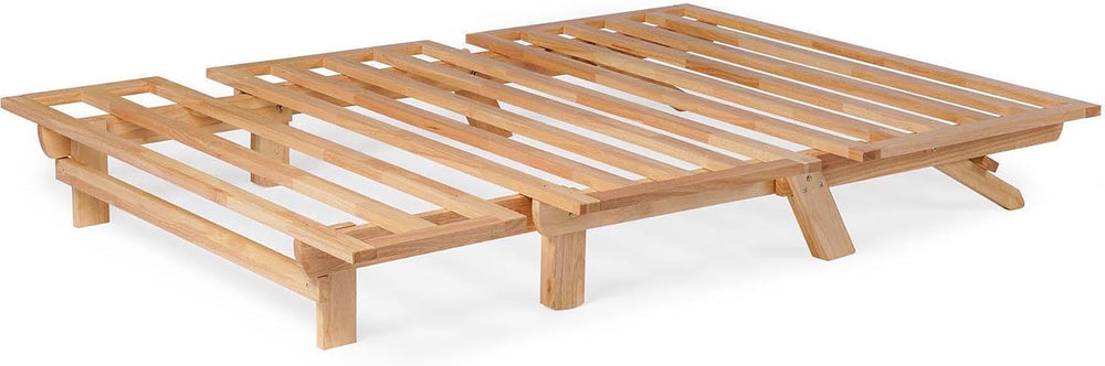 Nirvana FUTONS Queen Size Tri-Fold Wood Futon Sofa Bed Lounger Frame - (Space...