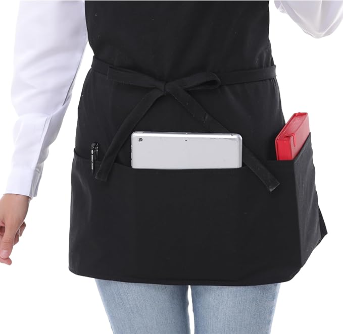 Aprons for Women with 3 Pockets, Server Apron, Aprons for Cooking, Chef Apron - Image 6
