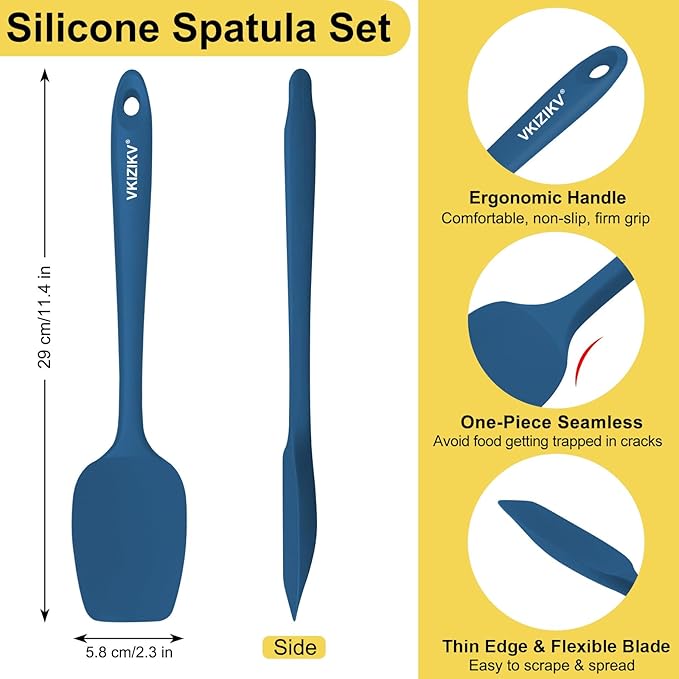 4 Pcs Silicone Spoon Spatula Set, 11.4 In, Food Grade Rubber Spatulas - Image 2