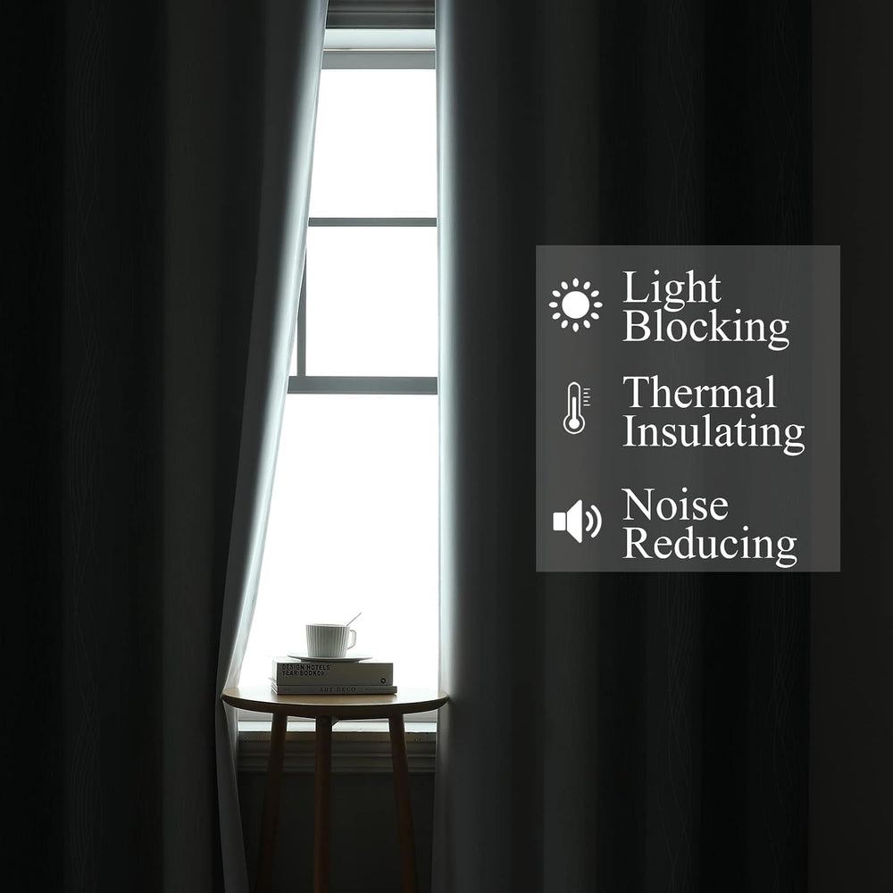 Grey and Greyish White Ombre Blackout Curtains for Living Room 84 Inch Long
