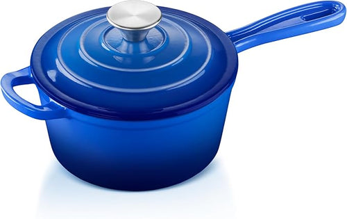 1 Quart Saucepan with Lid, Leonyo Enameled Cast Iron Dutch Oven Pot, Non Stick by Leonyo