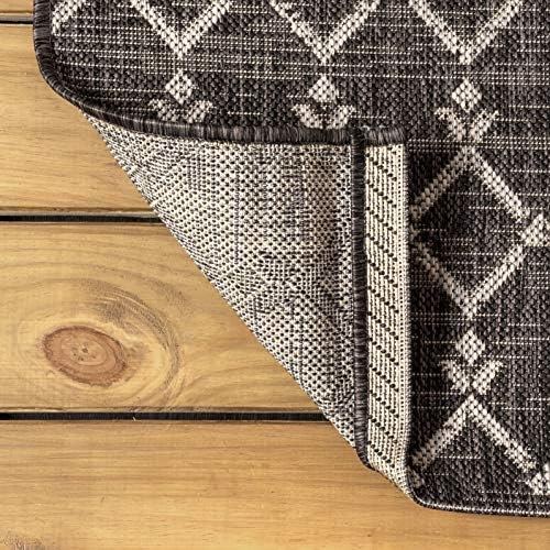 JONATHAN Y Moroccan Geometric Indoor Outdoor Area Rug 8X10 Black/Gray, Ourika...