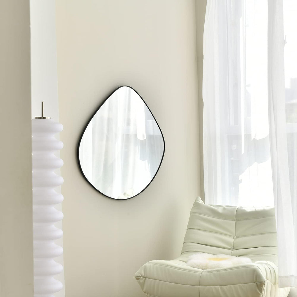 Irregular Wall Mirror Matel Matte Black Framed Wall Mirror for Living Room Be...