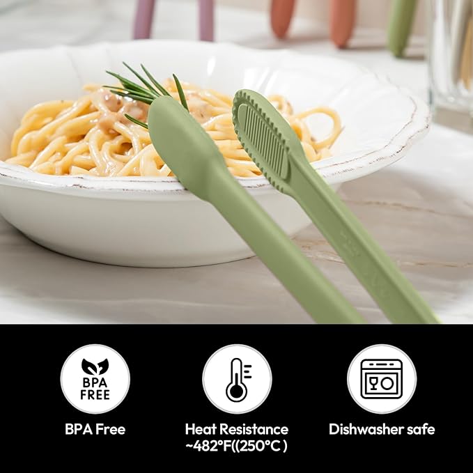 carrotez Silicone Cooking Kitchen Tongs, Non-Scratch Serving Tongs 9.25 Inches - Image 4